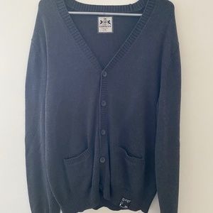 Express Dark Grey Button Up Cardigan